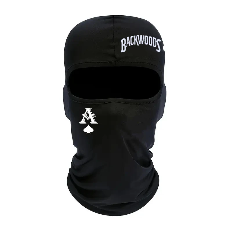 قطعة واحدة من عصابة الرأس المطبوعة بأحرف لركوب الدراجات في الهواء الطلق للرجال، قناع وجه عالمي عصري لجميع المواسم