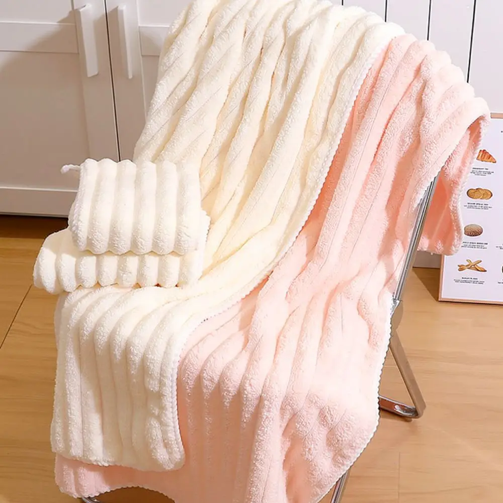 Large Bath Towel Thickened Soft Coral Fleece Shower Wrap Absorbent Quick Dry Drying Blanket For Bathroom Home Essentials
