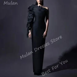 Elegant Long Black Evening Dresses for Women Satin Floor-Length Mermaid Special Events Prom Party Dress Wedding Gala Maxi 2024