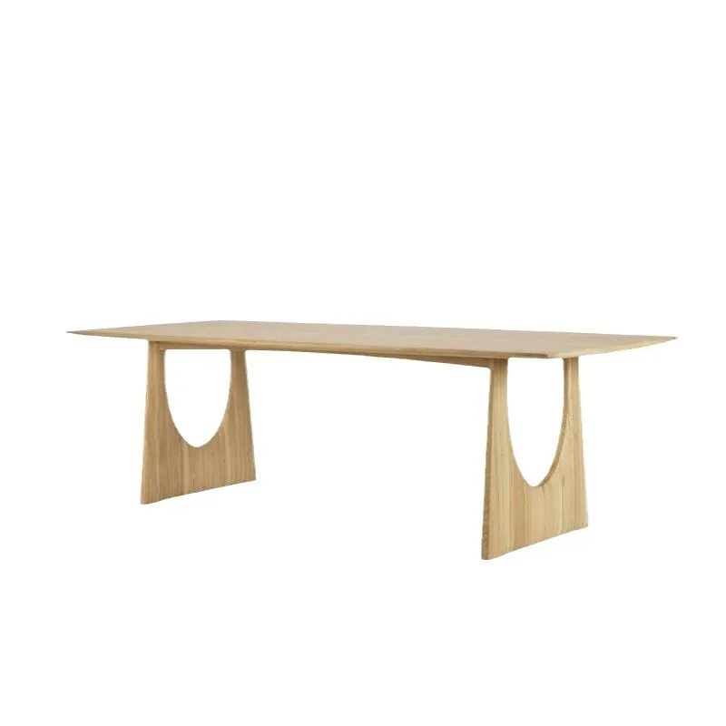 

Solid wood combination household, small apartment dining table tea table, log creative workbench