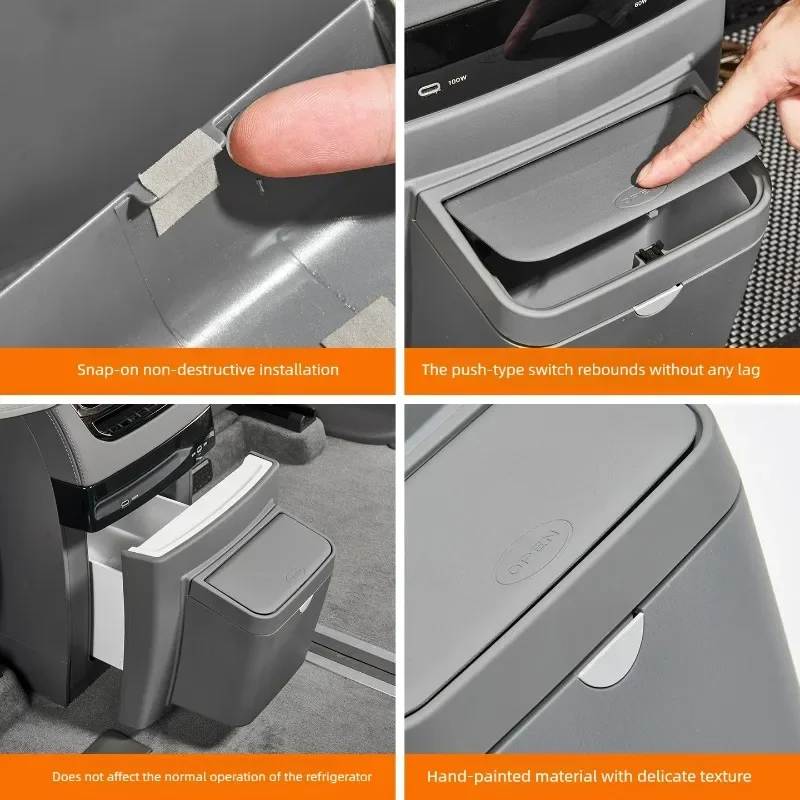 For 2024-2025 Zeekr 009, Second Row Refrigerator Anti-Kick Trash Can & Second Row Protective Cover, Interior Accessories