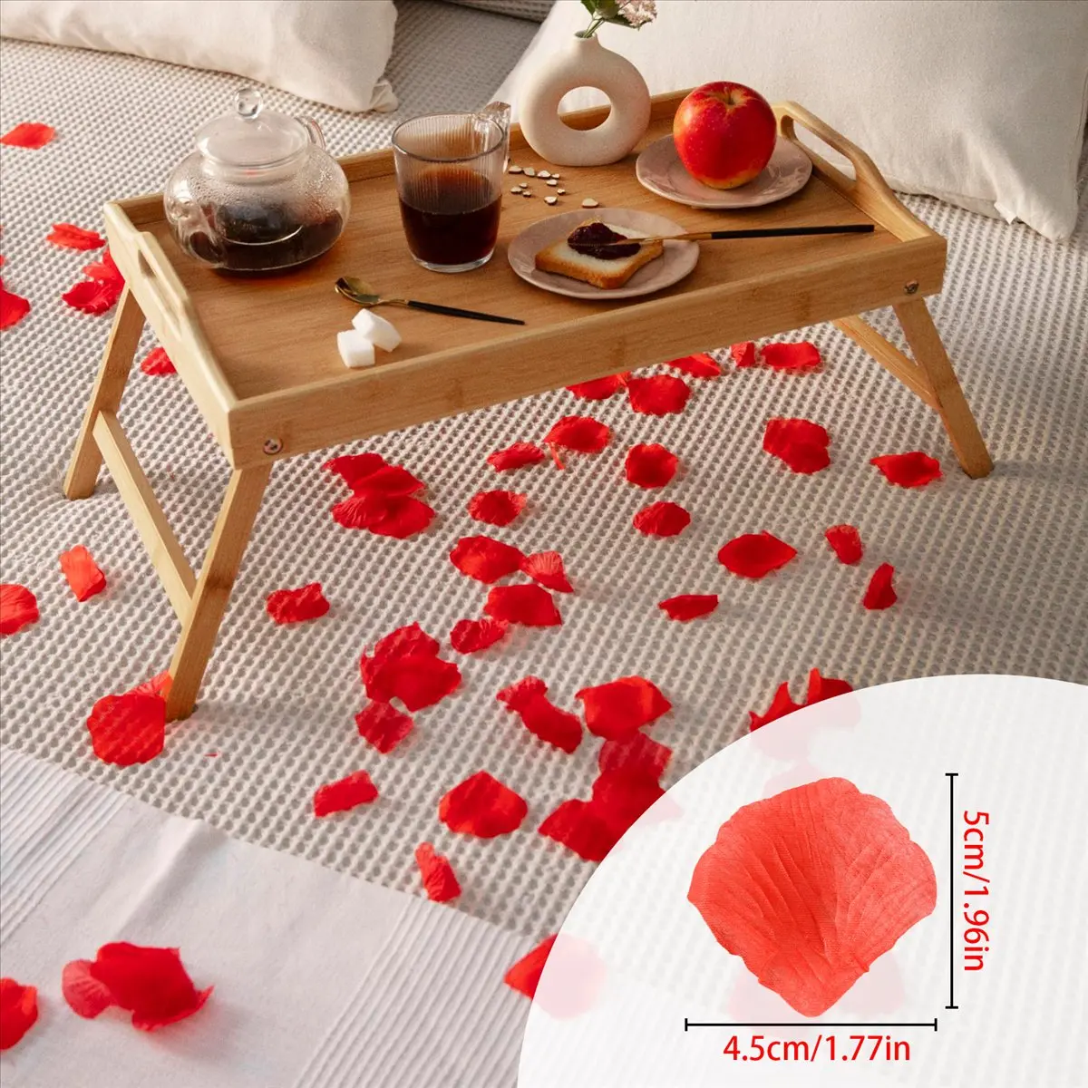 ABZT 100pcs Roses Petals for Wedding Decoration - Gradual Red