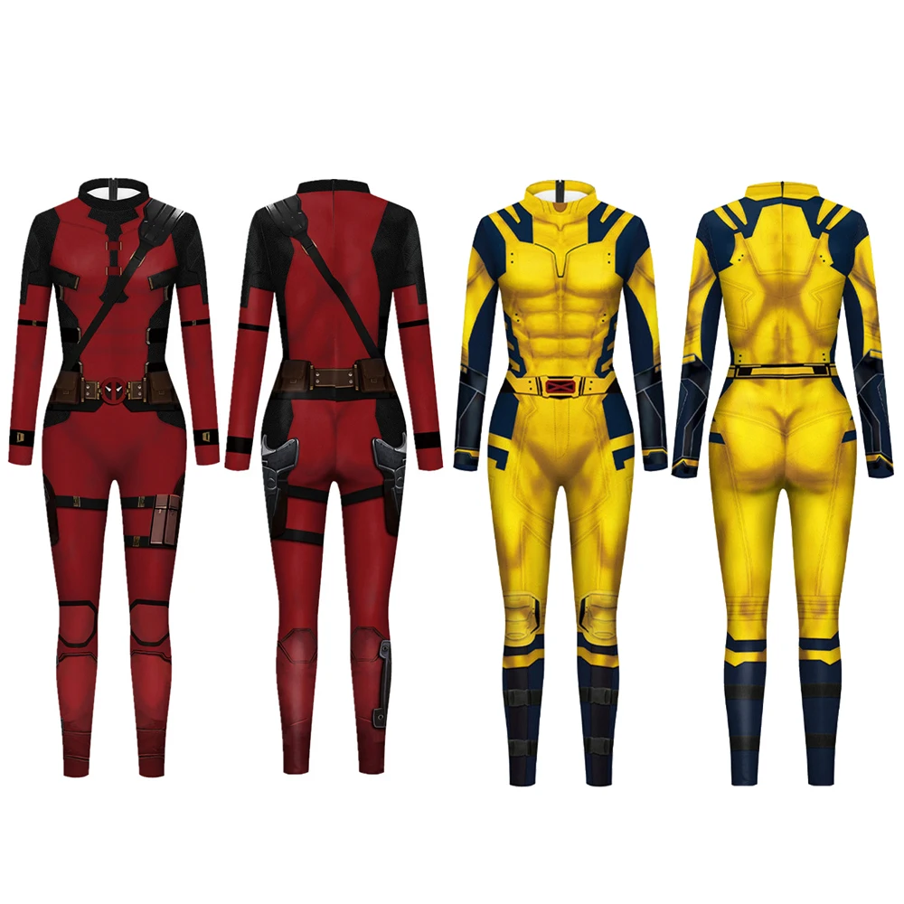 

Movie Hero Cosplay Costume Sweater Bodysuit Red Yellow Jumpsuit Suits for Kids Adult Halloween Carnival Party Clothes Roleplay