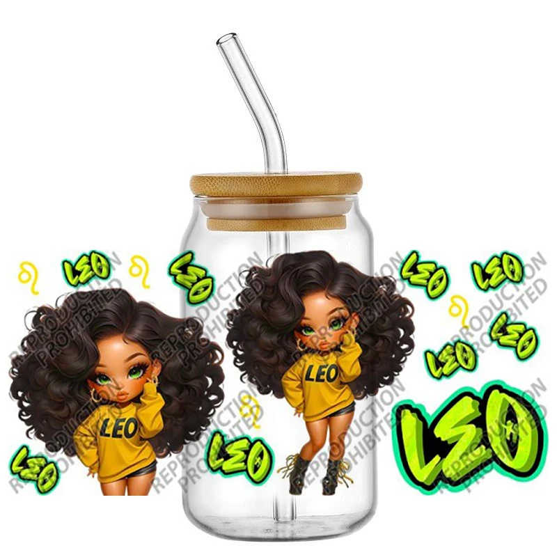 12 zodiac girl designs UV Sticker DIY Decals 3D transfers uvdtf tumbler seal stickers 16oz uv dtf cup wraps