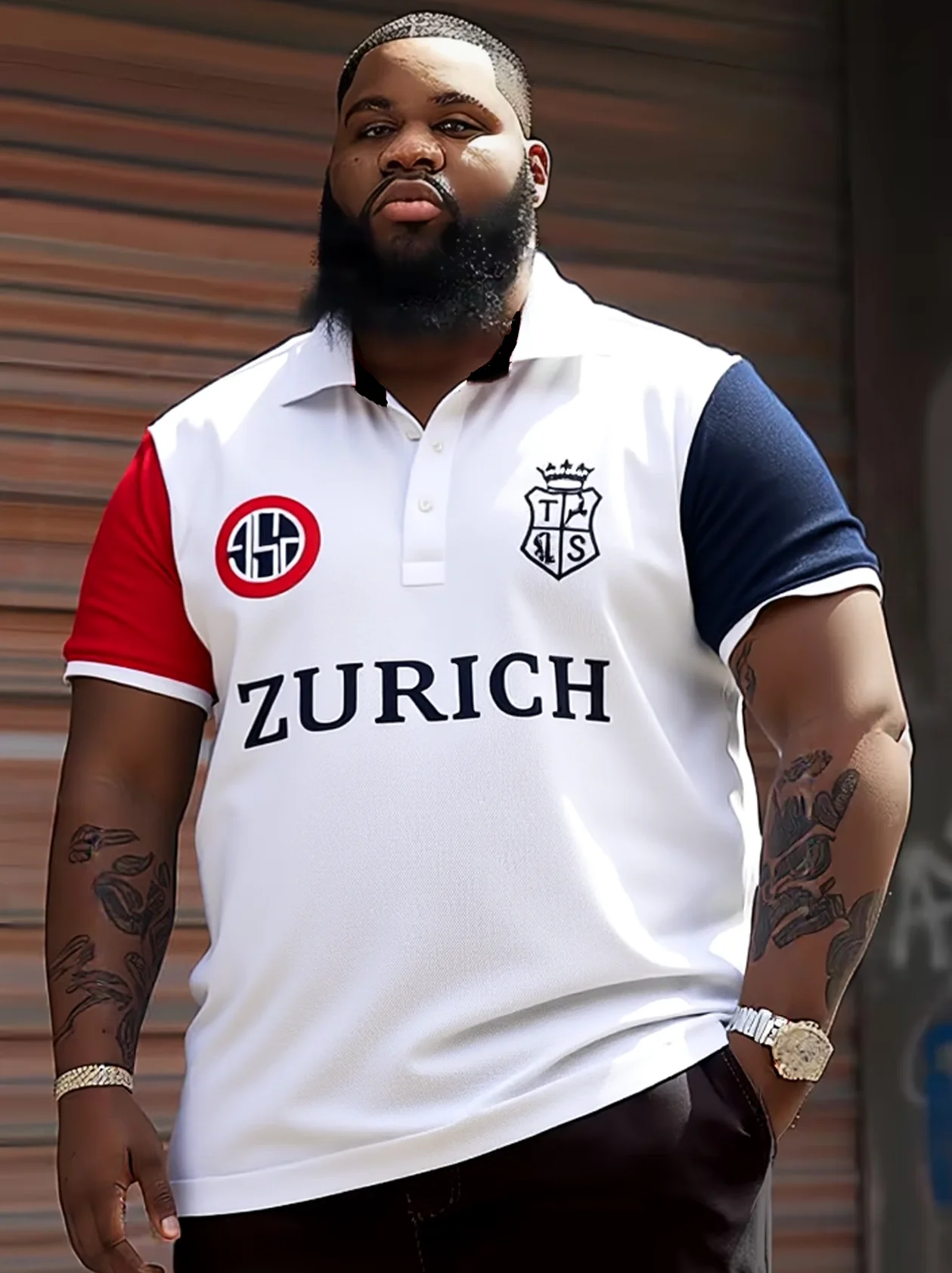 Quality Cotton Men's Polos Shirts Short Sleeve Casual ZURICH Contrast Color Embroider Collar T-Shirts Male Clothing US SIZE 7XL
