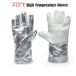 EN407 High Temperature flame resistant Aluminized Welding Gloves Oven gloves Heat resistant gloves