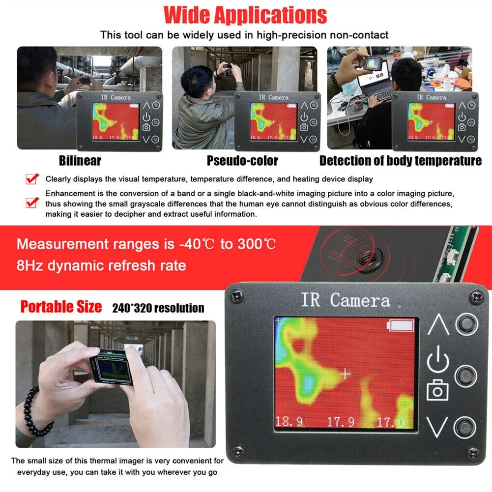 24 * 32 Pixel Infrared Sensor Simple Thermal Imager 2.0inch LCD 240*320 Resolution Clear Definition Imaging Camera -40℃ To 300℃