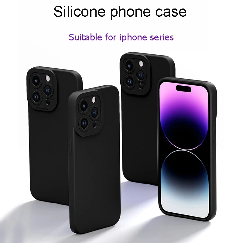 New Phone Case For IPhone 15 14 13 11 12 Pro Max X XS Max 15 Plus Soft Silicone Solid Color Fall and Collision Protection Cover