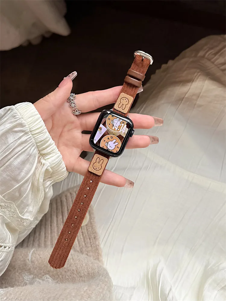 

Rabbit corduroy compatible iWatch strap 38mm 40mm 41mm 42mm 44mm 45mm 49mm fashionable strap