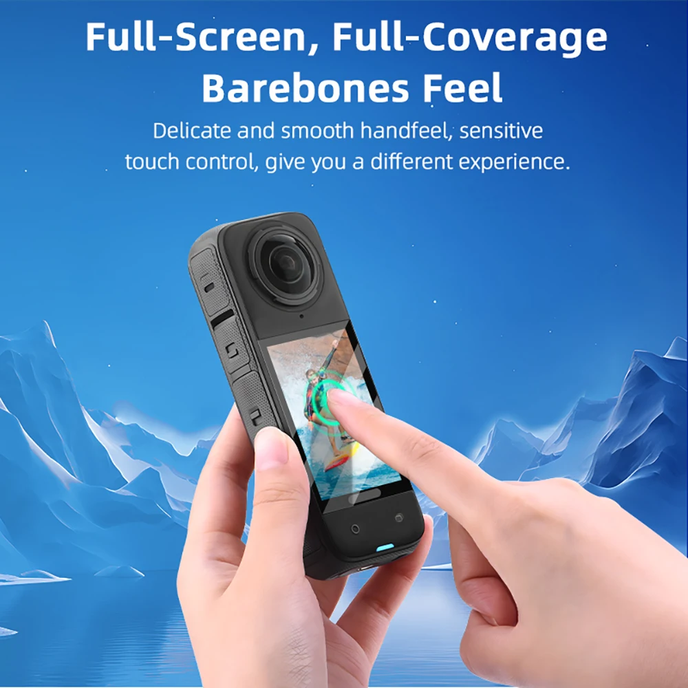 BRDRC-Película de vidrio templado para Insta360 X4, cubierta protectora de pantalla, antiarañazos, antihuellas, accesorios para Cámara de Acción HD