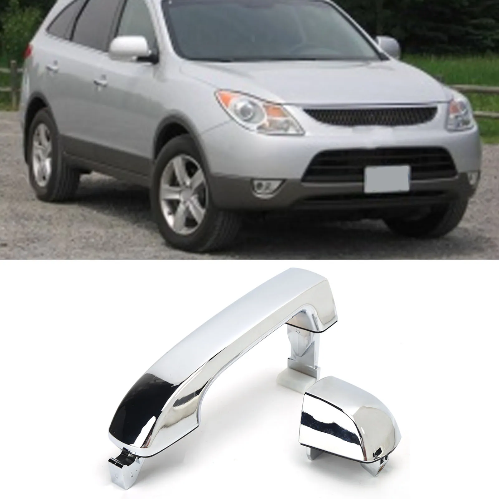 2PCS Outside Car Door Handle 82662‑3J010 Front/Right Replacement for Hyundai Veracruz 2007‑12