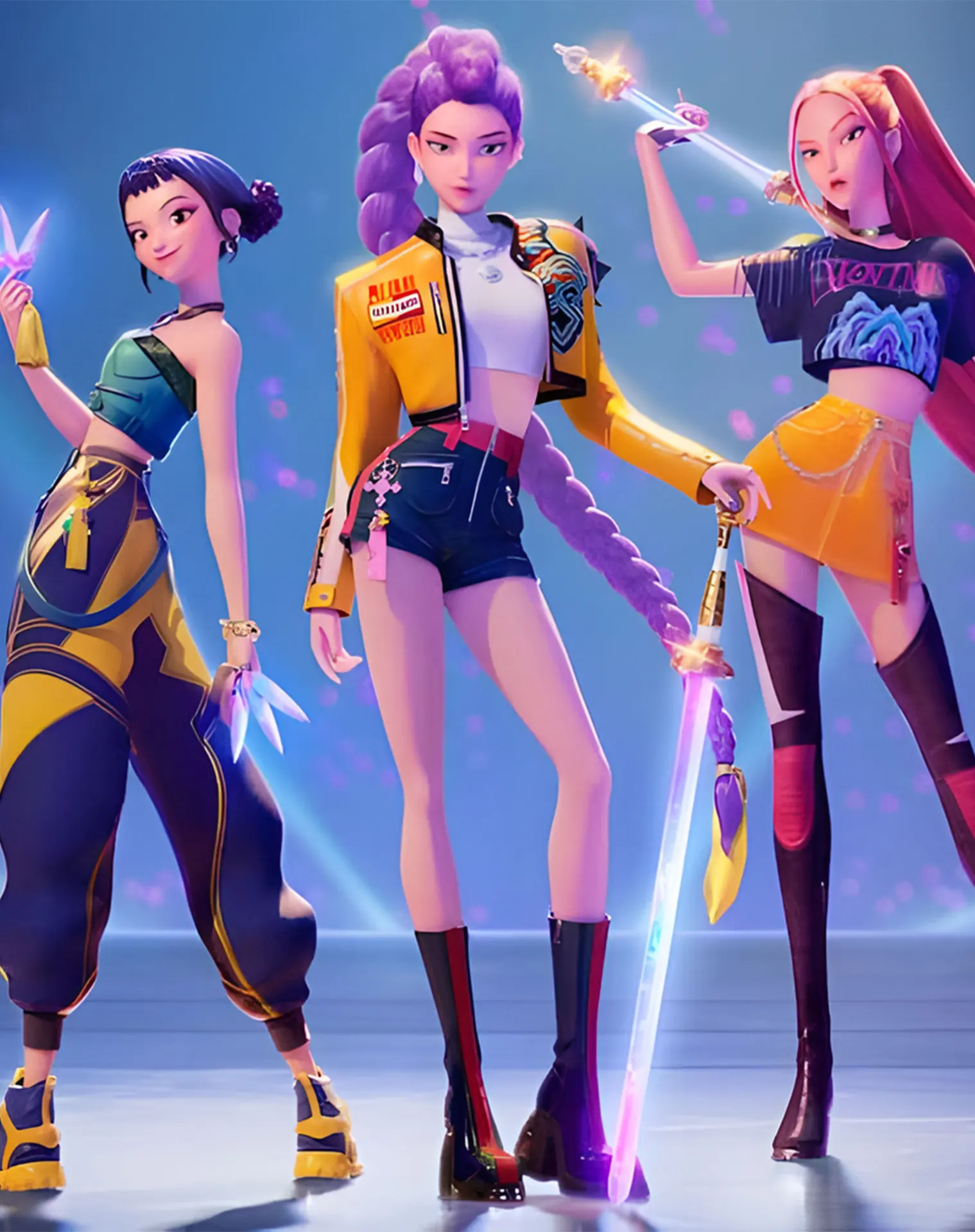 Anime KPop Demon Cos Hunter superestrella Mira Cosplay disfraz Mira peluca anillo conjunto completo chica traje de grupo mujeres fiesta de Halloween juego de rol