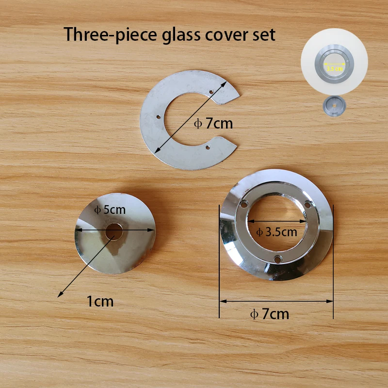 DIY Round Glass Cover Port Connection Fastening Metal Piece Magic Bean Glass Lampshade Screw Fittings Gold Bronze Chrome Metal