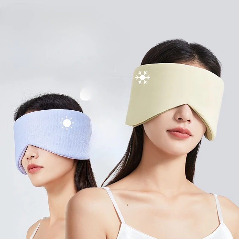 2 in 1 Integrated Sleep Mask and Ear Muffs Light Blocking Noise Reduction Eyeshade for Men Women Travel Office with Free Earplug