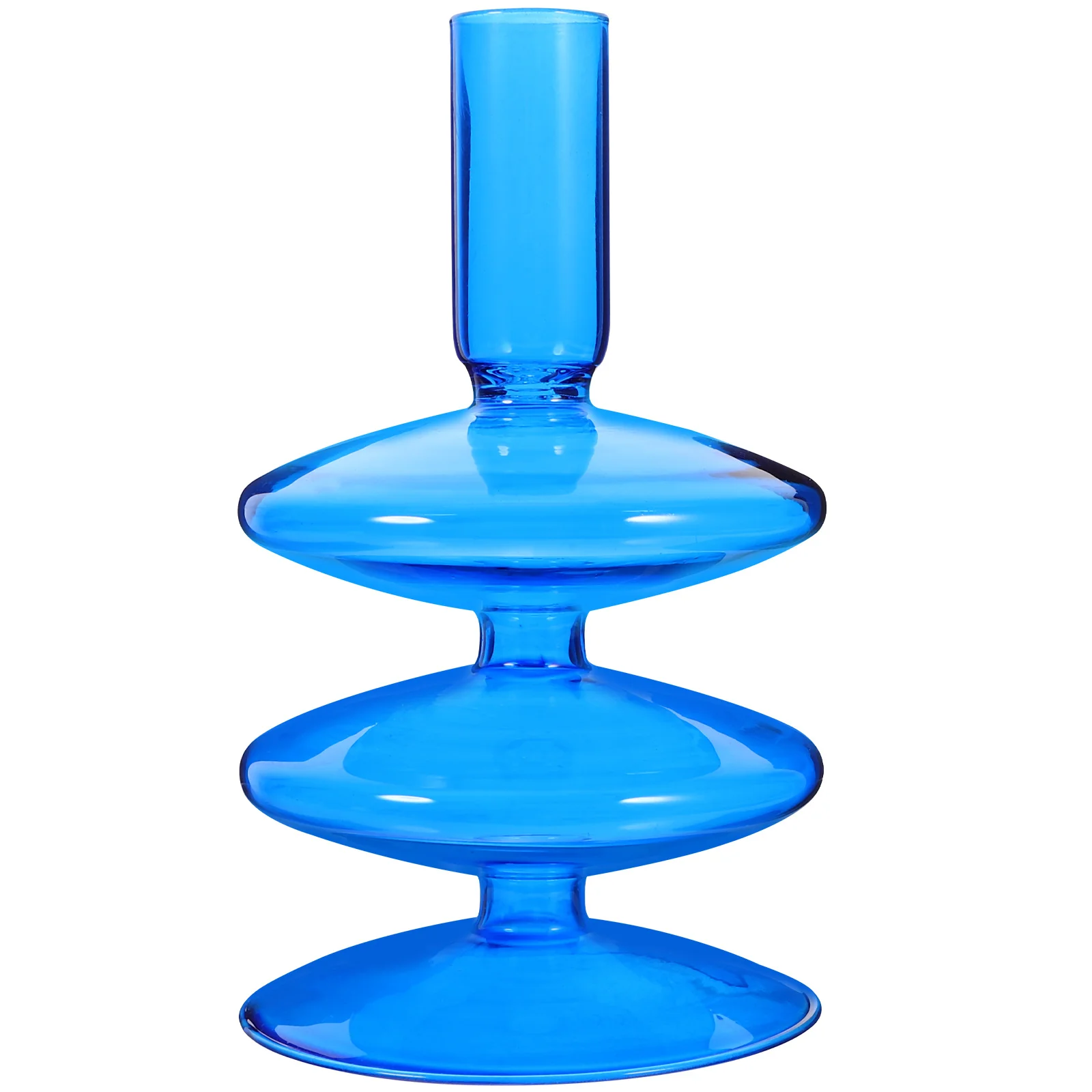 

Glass Holder Pillar Stand with Wide Base Simple Design for Living Room Dining Table Decoration