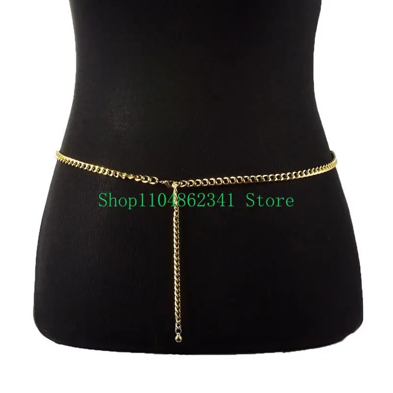 

652F Belly Chain Thin Chain Belts Women Waist Belt Decorative Belts For Women Dresses
