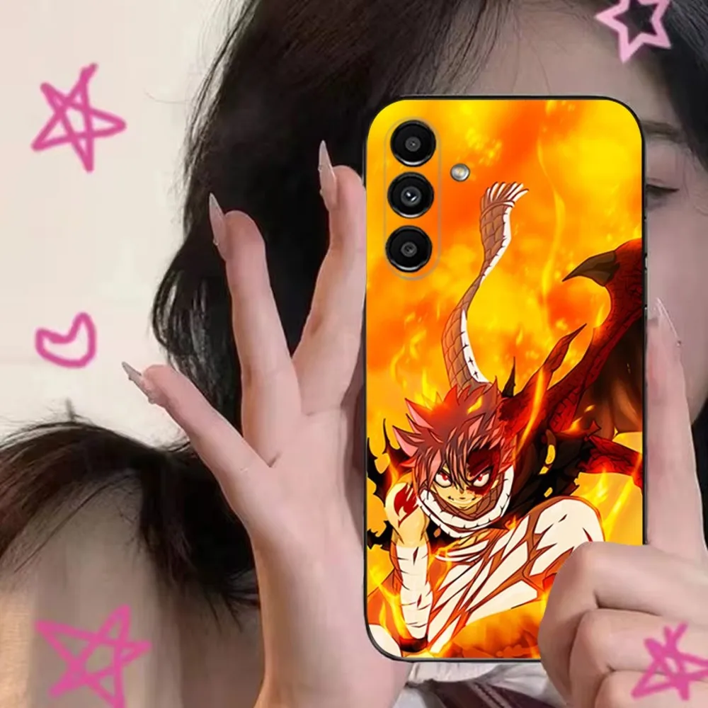 Anime Natsu Dragneel Phone Case For Samsung S24,S21,S22,S23,S30,Ultra,S20,Plus,Fe,Lite,Note,10,9,5G Black Soft Cover