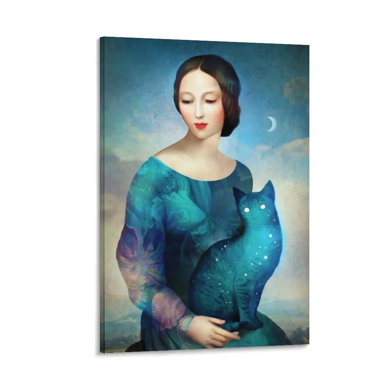 

Night Cat Canvas Painting aesthetic room decor Bedroom deco Decorative paintings