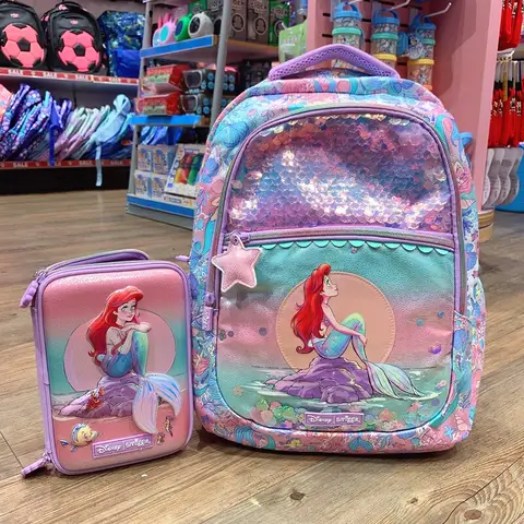 Australian Backpack Mermaid Series Trolley Backpack  Portable Large Capacity Travel Bag Student Stationery Set Pencil Case Gifts