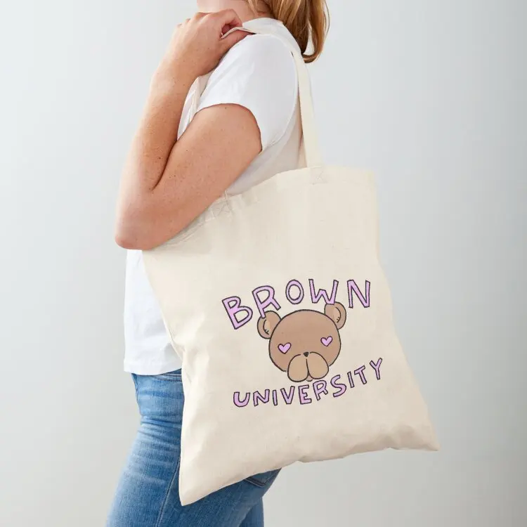 

Cute Brown University PINK Tote Bag handbag Canvas shoulder bag reusable shopping bags shoping bag