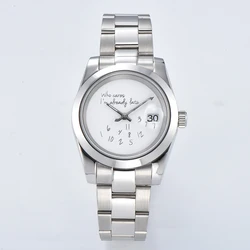 NH35 watch Movement 3D metal text No Logo dial Watch Who cares im already late Watch 39mm/36mm Sapphire glass case men's watch