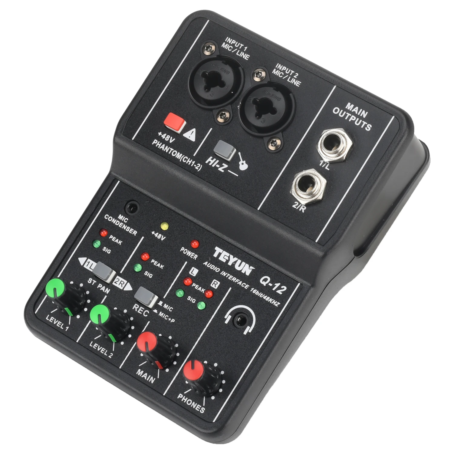 Professional Audio Interface Sound Card Computer Electric Guitar Live Recording Audio Equipment For Studio Singing Q12