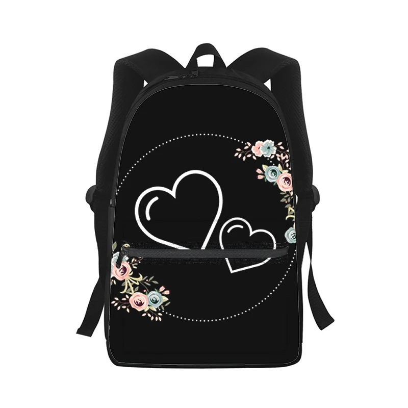 Love Heart colourful rose Men Women Backpack 3D Print Fashion Student School Bag Laptop Backpack Kids Travel Shoulder Bag