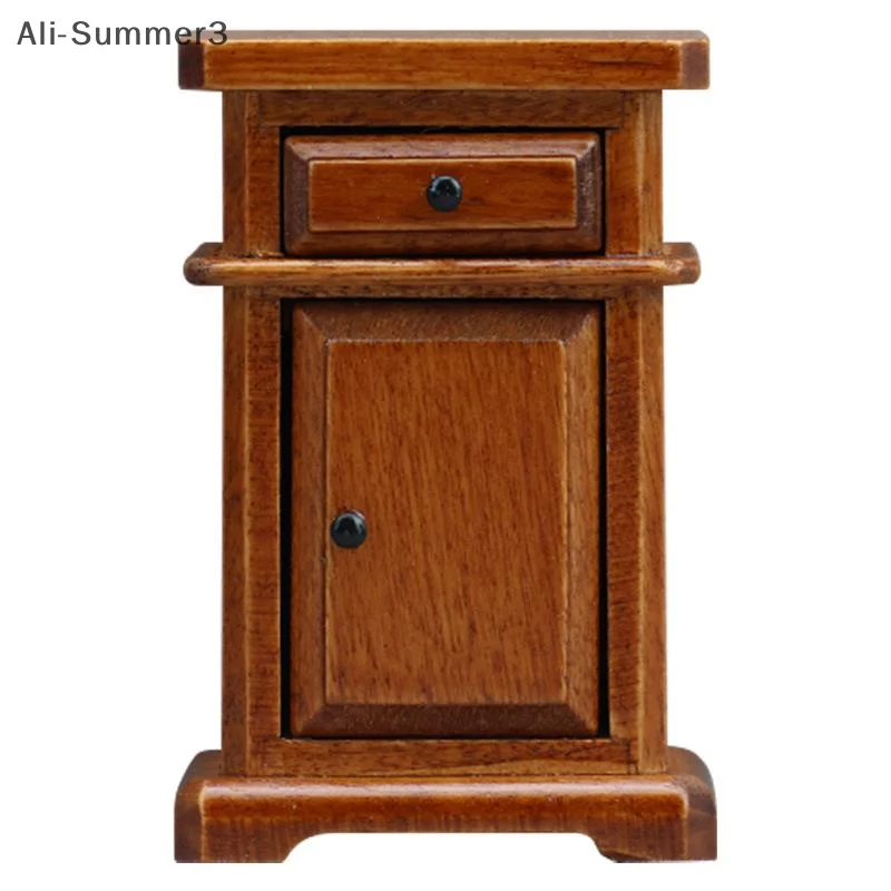 1:12 دمية مصغرة غرفة نوم السرير الجدول الأثاث نموذج المنزل ديكور لعبة بيت الدمية الملحقات