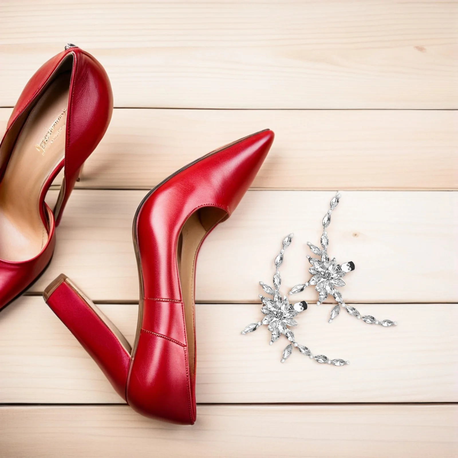 

1Pair Rhinestone Shoe Clips Wedding Shoes Decoration Buckles for Bridal High Heel Charm Removable Elegant Shoe Accessories