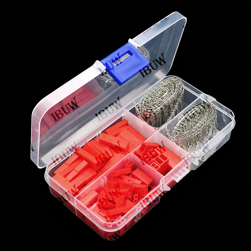 50er-Set 2,54mm JST-SYP-2A für RC Lipo-Akku JST SYP 2P 2-Pin Buchse & Stecker Rot Steckverbinder Gehäuse Crimpanschluss-Set