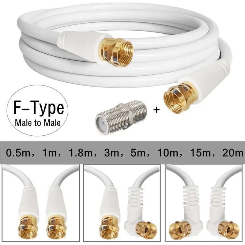 F-Head Male to Male Video Cable Satellite Receiver RF Cable British F-Head Set-top Box Antenna Wired, with F-Head Female-Female