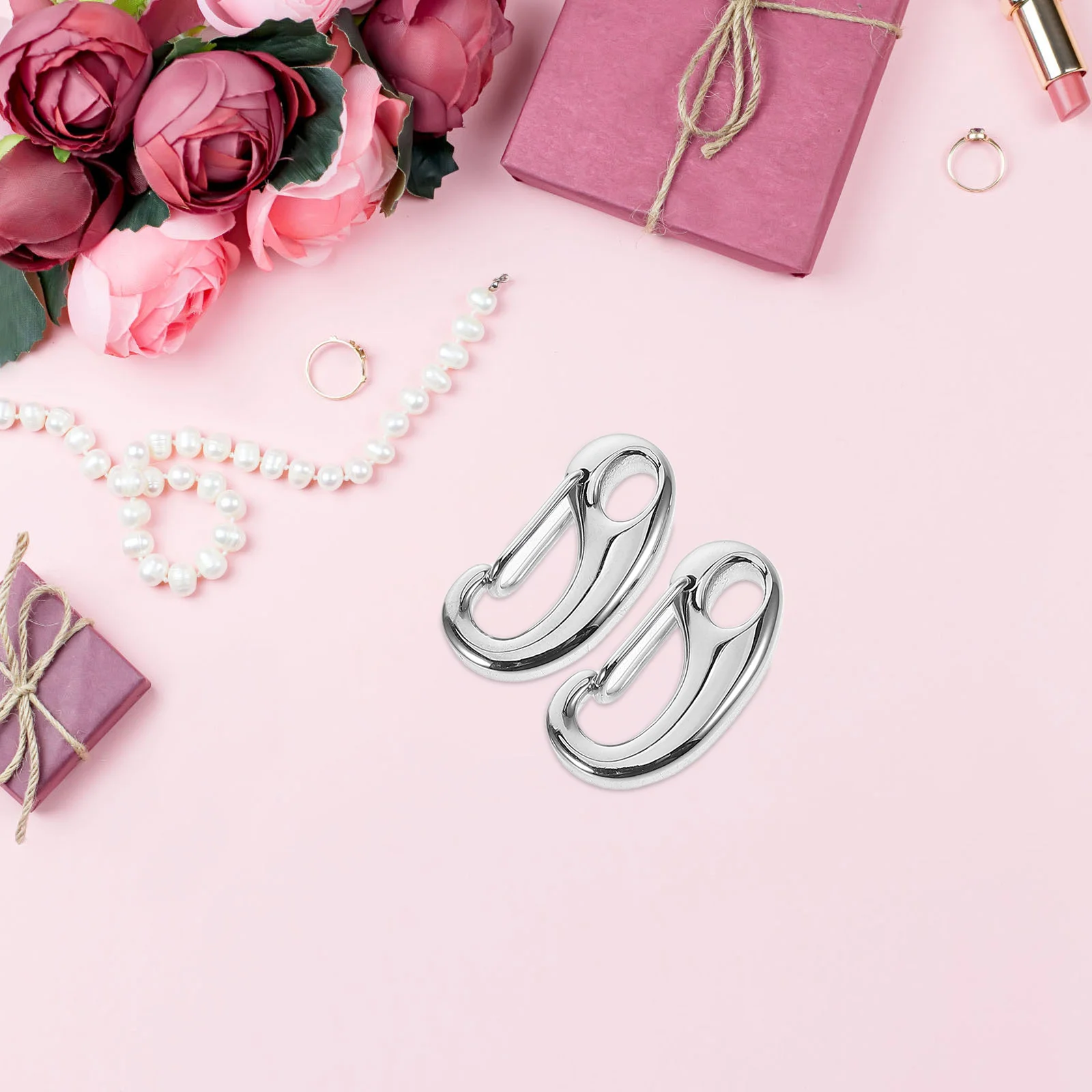 

2pcs Stainless Steel Lobster Clasp Carabiner Clip for Jewelry Boat Hooks D Ring Clasp Flagpole Rope Clip Spring Hook