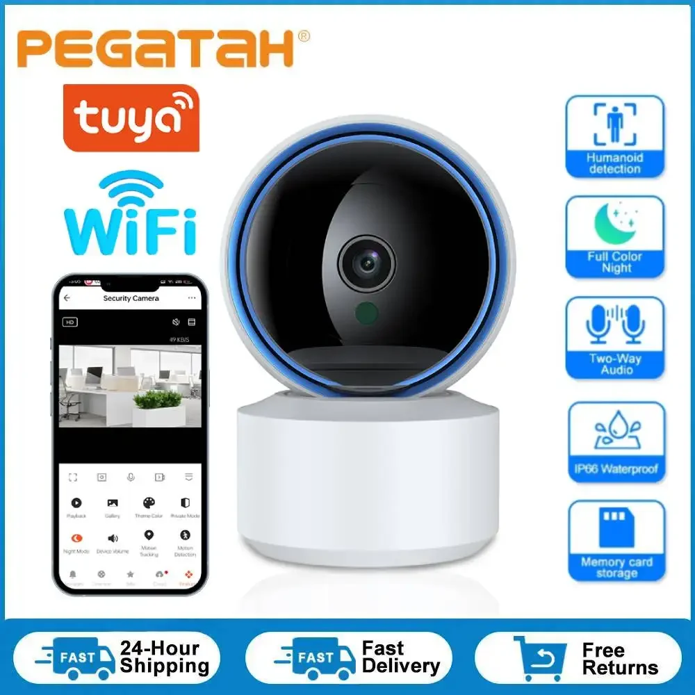 

Tuya 2MP Wifi IP Camera Night Vision Baby Monitor 360° PTZ Motion Detect 2 Way Audio Supports TCP/IP/ONVIF Private Protocol