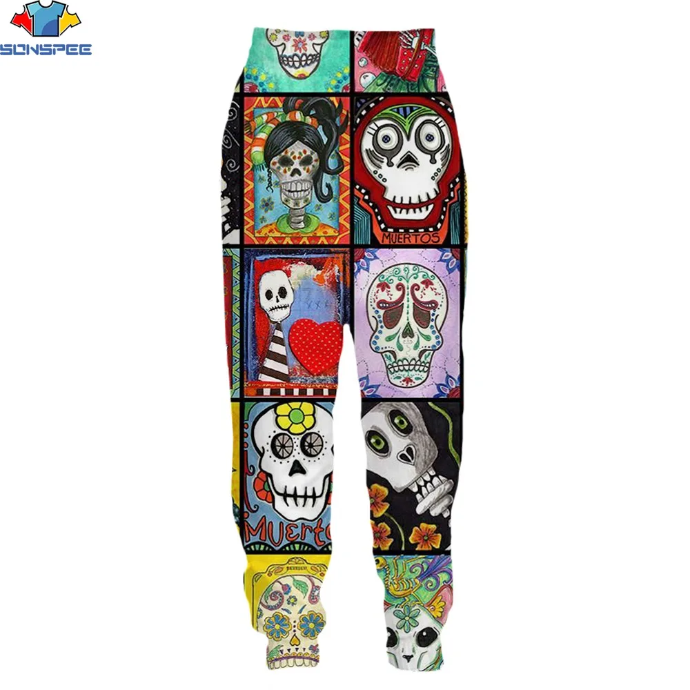 

SONSPEE 3d Print Four Seasons Women Men Pants Funny Tiling Skeleton Horror Harajuku Polyester Sport Loose Casual Pants Trousers