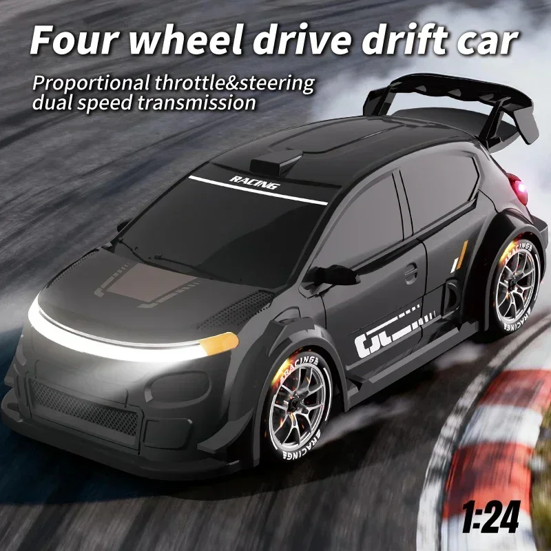 ZWN 1:24 Hight Speed Drift RC Car 2.4G Wireless 4WD Remote Control Car Racing Model With LED Lights Vehicle Toy For Boy Kid Gift