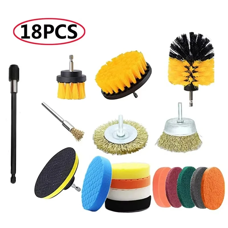 Elektrische boorborstel Bandenborstelset Badkamer Plastic ronde reinigingsborstel Multifunctionele accessoires voor huishoudelijke schoonmaakmiddelen