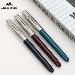 JINHAO 86 Fountain Pen Silver Cap with Clip 0.5mm Resin Classic Ink Pen Student Office School Supplies Stationery PK 9019