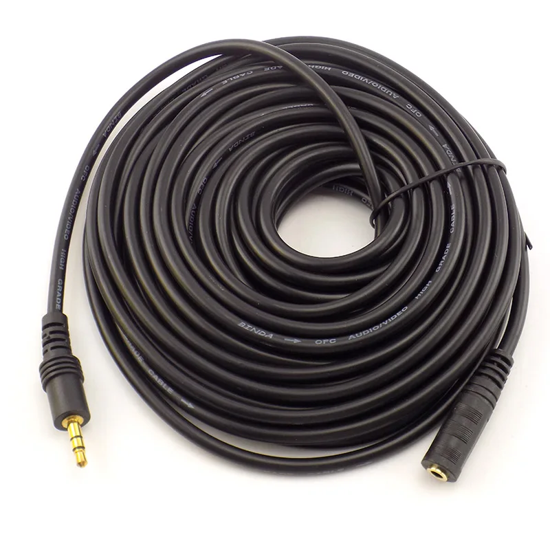 1.5/3/5/10M 3.5mm Stereo Male to Female Audio Extension Cable Cord for Headphone TV Computer Laptop MP3/MP4 Earphone D5