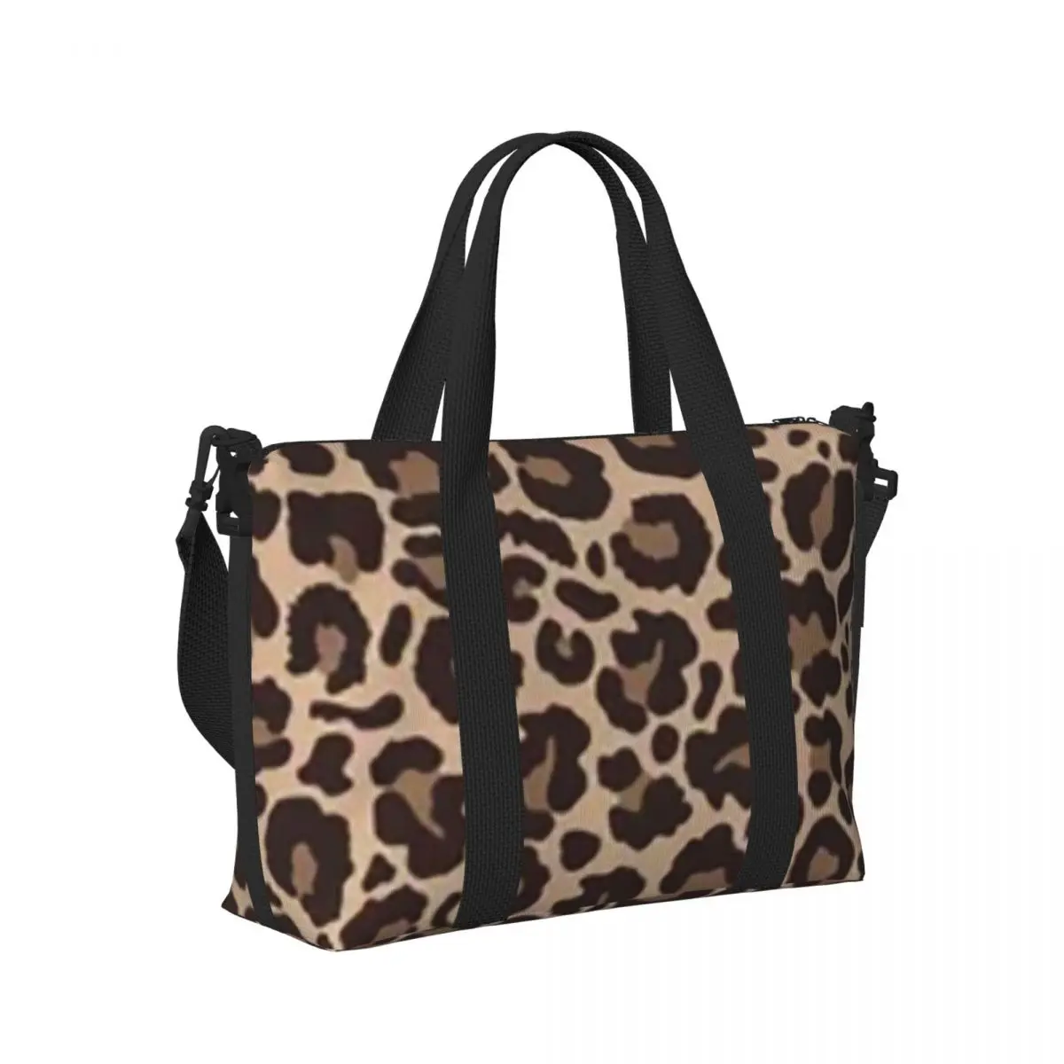 

Leopard Beach Travel Bag Large Capacity Tote Bags for Gym Yoga Women Shopping Duffle Shoulder Bag