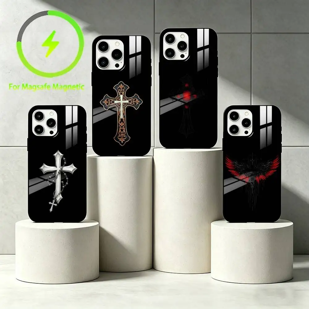

C-cross Phone Case For iPhone 17,16,15,14,13,12,Plus,Pro,Max For Magnetic Wireless Charge