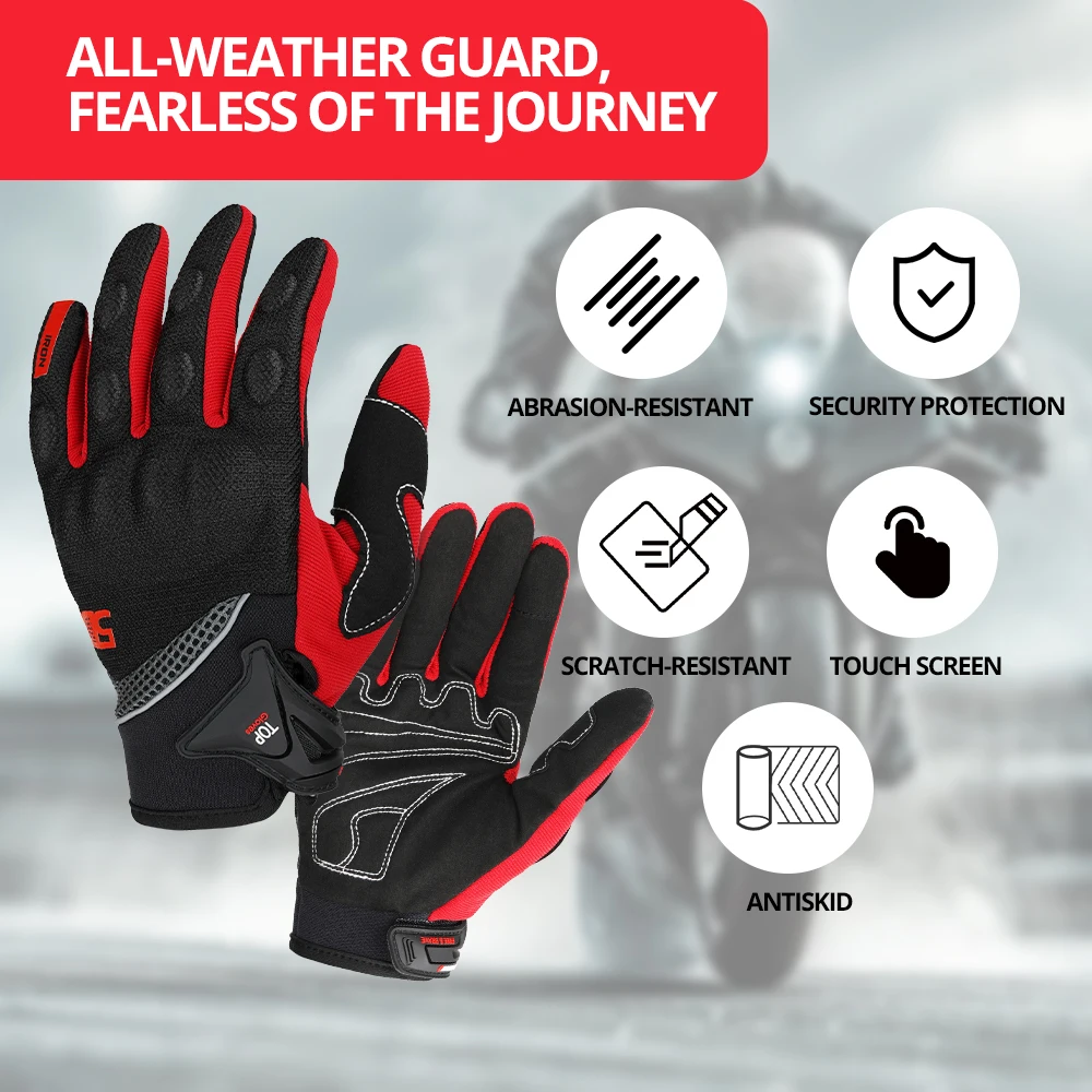 Men's Motorcycle Gloves Summer Breathable Gloves Off-road Motorcycle Racing Gloves Anti Fall And Anti-collision Riding Gloves