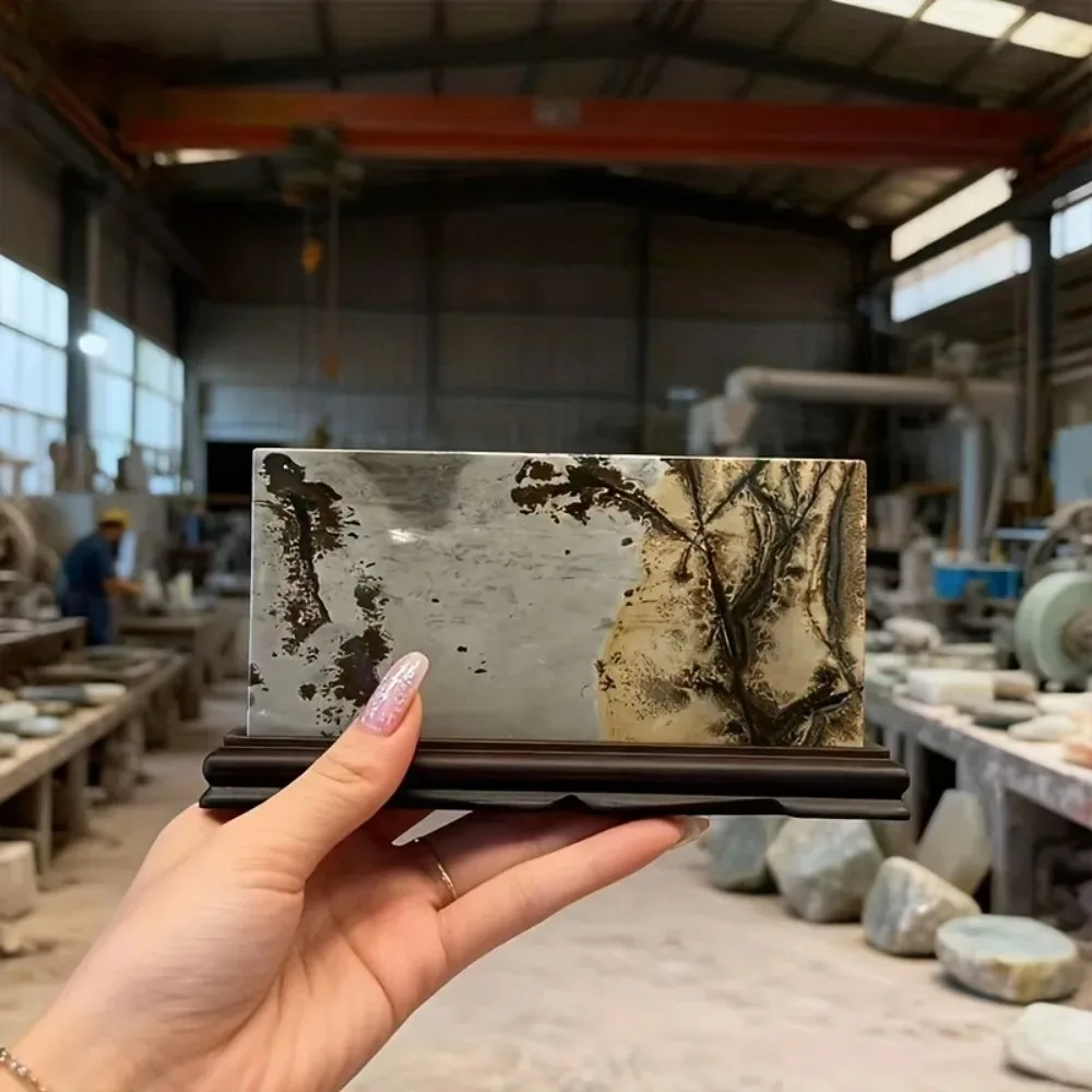 Natural Polished Quartz Slate Picture Stone Feng Shui Reiki Healing Crystal Craft, Energy Balancing Landscape Painting