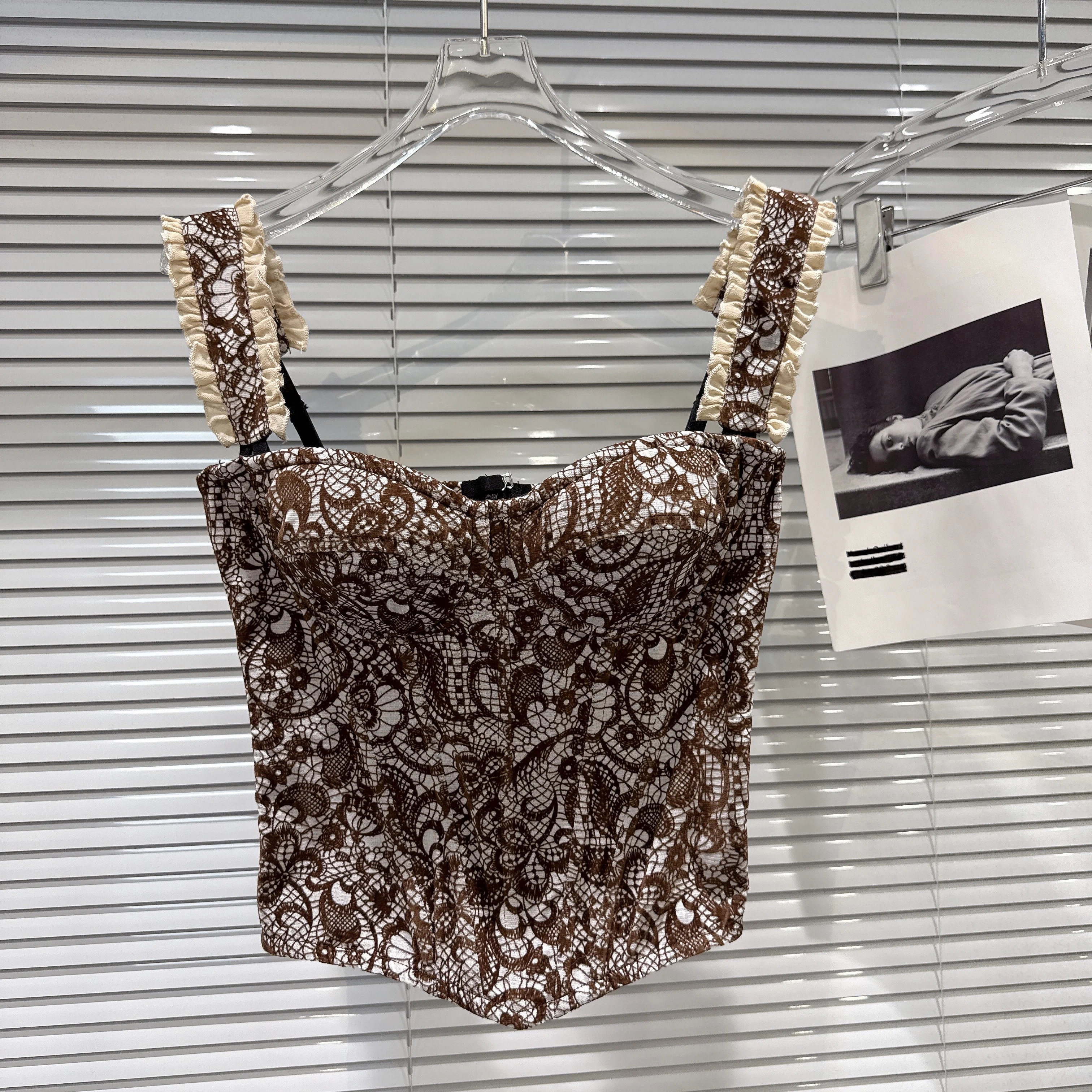 

Женская осенне-зимняя сексуальная мягкая майка с цветочным принтом, женская уличная тонкая майка без рукавов с рыбьей костью