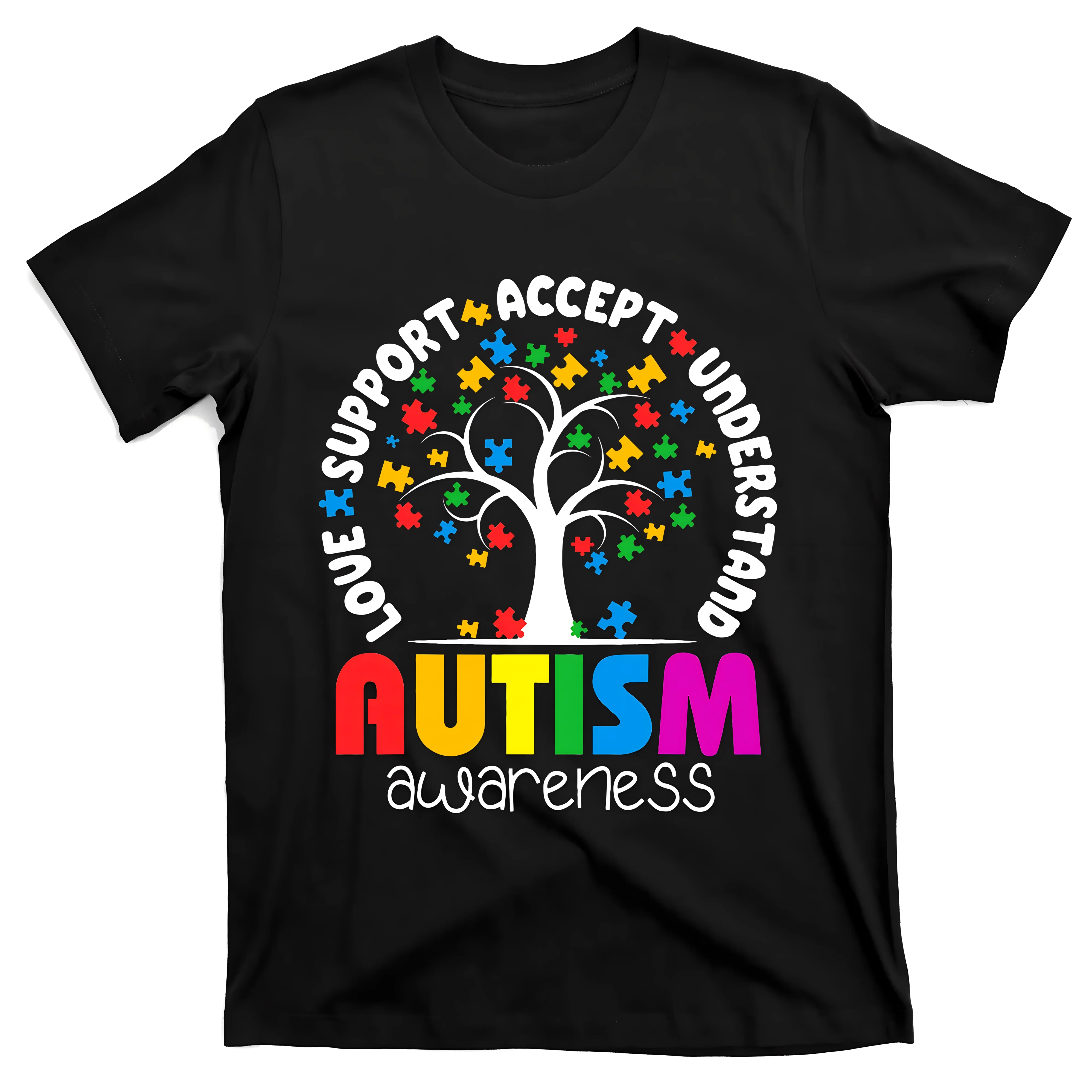 Autism Shirt Love Accept Support Autism T-shirt Vintage Awareness Gift Ropa Mujer Aesthetic Slim T Shirt Anime Graphic T Shirts