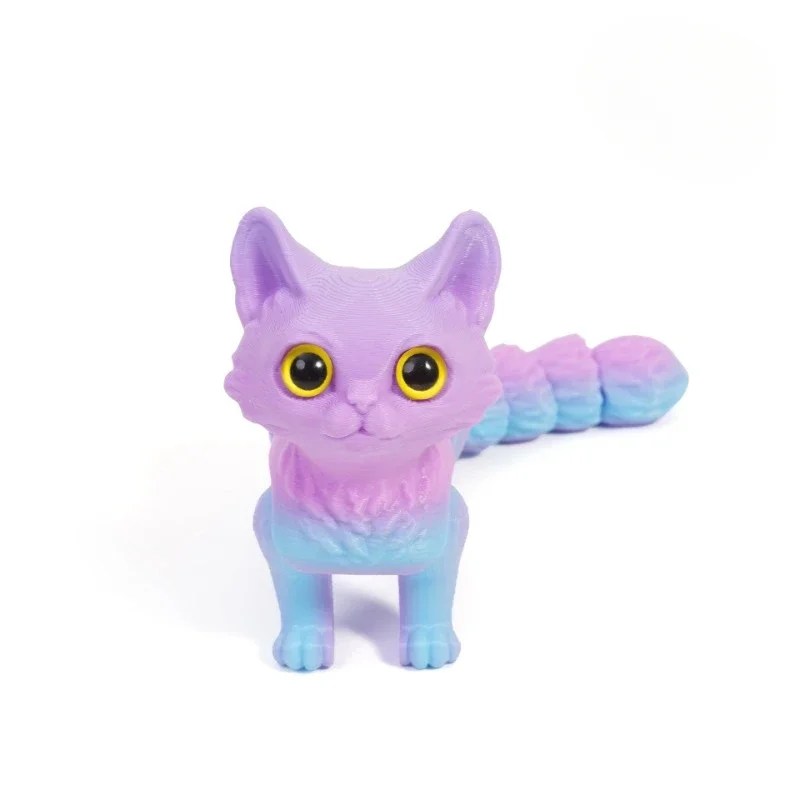 3D Printed Articulated Cute Cats Home, Room, Car Decorations, Desktop Decorations