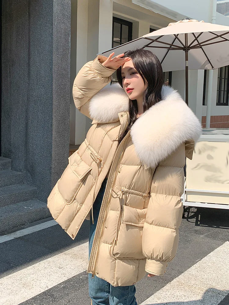 

2025 Women's Clothing High quality oversized fur collar warm down jacket Autumn Winter New 1102