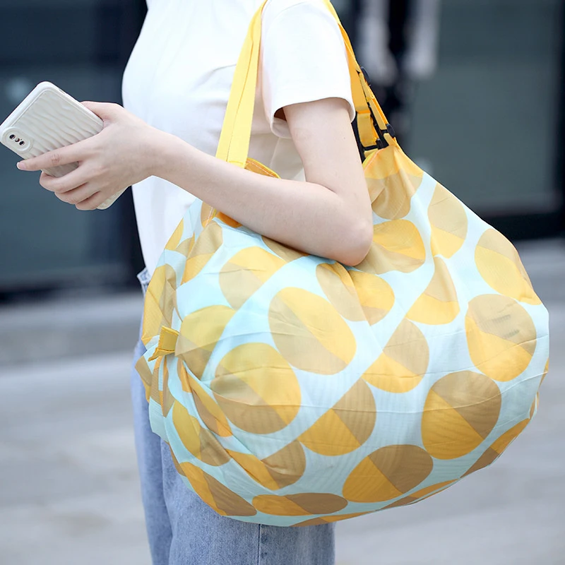 1pc Foldable Shopping Bag Eco-friendly Waterproof Portable Storage Bag Large Capacity Handbag Oversized Storage Bag For Travel