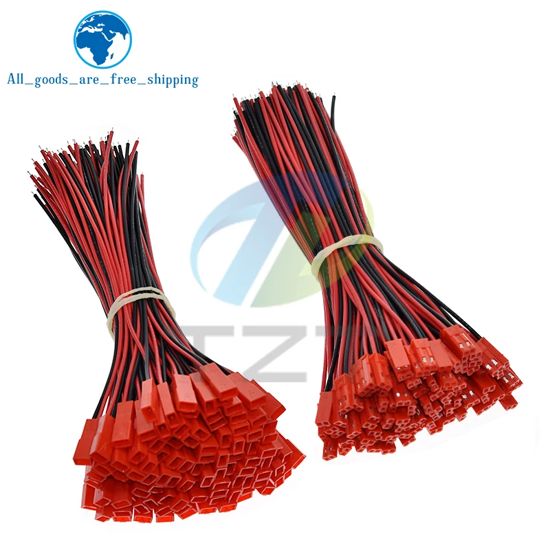 TZT 300mm 2 Pin JST Plug Connector Male+Female Plug Connector Cable Wire for RC Toys Battery LED Lamp