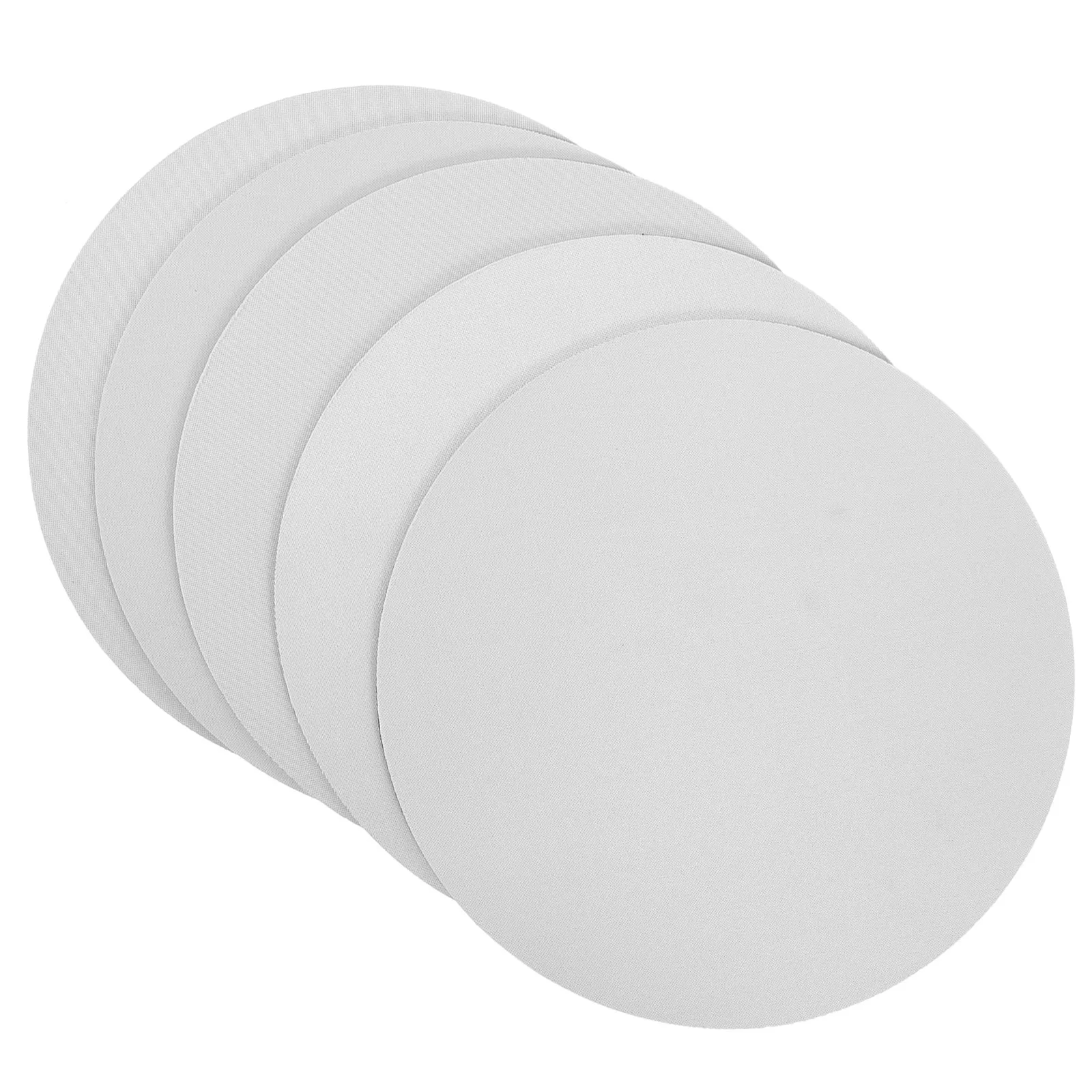 

5pcs Blank Mouse Pad Sublimation White Blanks Thick Office Desk Gaming 20cm Diameter Non Skid Rubber Bottom