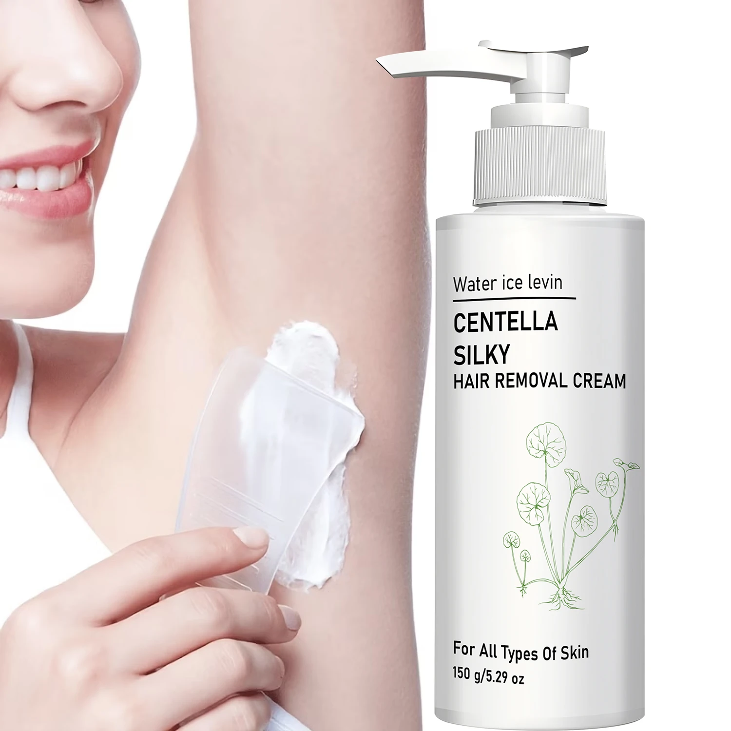 Gentle Centella Silky Depilatory Cream for All Skin, Niacinamide Collagen Hydrating Smooth Hair Removal Treatment